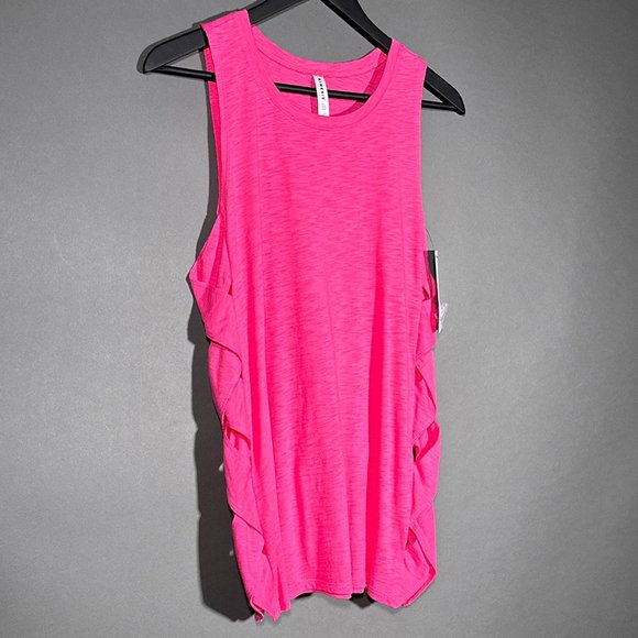 NWT Kinesis Pink Athletic Braided‎ Side Tank Top Size L - Picture 1 of 14
